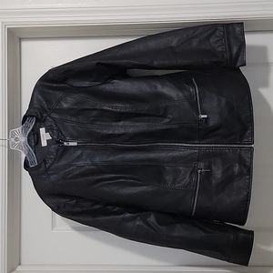 Sensational Black Faux-Leather Moto Jacket